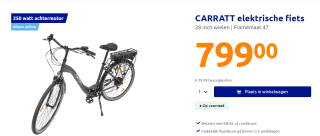 Carratt Elektrische fiets E-8000 250 W zwart voor €799 bij de Action