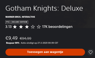 Gotham Knights Deluxe Edition voor €9,49 in de Playstation Store