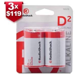 3 x $119 en baterías alcalina D en Radioshack