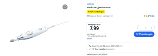 Sanitas Elektrische Manicure- en pedicureapparaat voor €7,99 in de Lidl webshop.