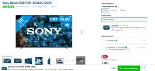 SONY Bravia XR-55A80L (2023) voor €1.109 bij Coolblue