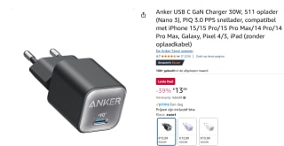 Anker USB C GaN Charger 30W 511 voor €13,99 bij Amazon.