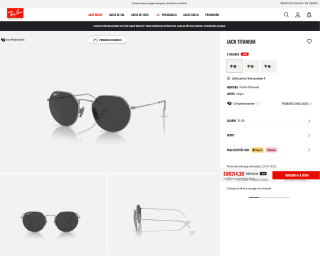 Gafas de sol JACK TITANIUM Ray-ban Negras por solo 314,30€