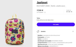 Mochila JanSport BIG STUDENT por 17€