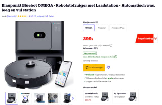 Blaupunkt Bluebot Omega 4 in 1 robotstofzuiger voor €399 bij Bol