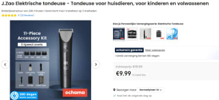 J.Zao Elektrische Oplaadbare tondeuse voor €9,99 bij Ochama