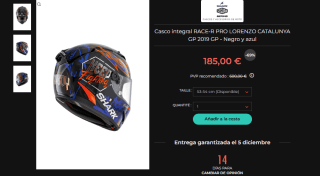 Casco moto Race-R Pro Lorenzo Catalunya GP 2019 GP por 185€