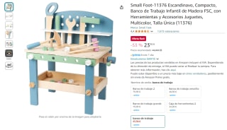 Small Foot-11376 Banco de Trabajo Infantil de Madera FSC por 23,30€