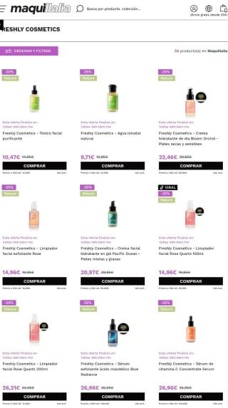 Hasta el -30% en Freshly desde Maquillalia.