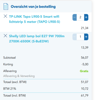 €5 korting op het gehele assortiment bij Elektramat