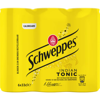 Schweppes Indian tonic 6-pack voor €3,49 bij AH