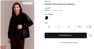 Bomber efecto piel de serpiente para Mujer Slowlove por 29.99€