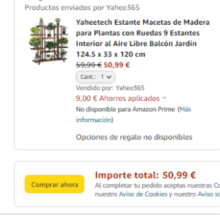 Estante Macetas de Madera con ruedas por 50,99€