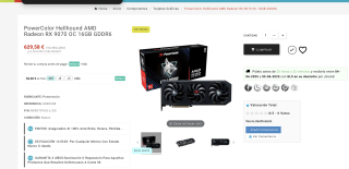 PowerColor Hellhound AMD Radeon RX 9070 OC 16GB GDDR6 por solo 629,58€