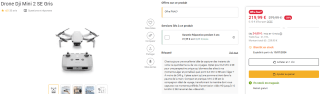 Drone DJI Mini 2 SE à 219,99€