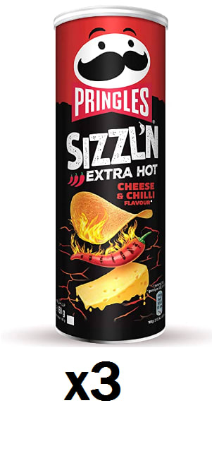 Pack 3 Pringles Aperitivo de patata sabor queso y chili Flame 160gr por 4.58€