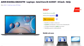 ASUS X415EA-EB2027W i5-1135G7 35,6 cm (14") Full HD Intel® Core© i5 16 GB voor €551,20 bij Bol.com