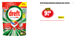 Dreft Platinum Plus All In One Vaatwasmiddel - Citroen - 48 Vaatwastabletten voor €9,99 bij dirk