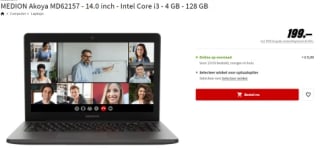 Medion E14409/MD62157 14 inch HD+ laptop voor €199 bij de Mediamarkt