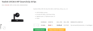 Yealink UVC86 - Conferentiecamera voor €1.271,83 bij Redshell