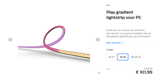 Philips Hue Gradient Lightstrip White and Color - voor 32-34 inch PC's voor €101,99 in de Philips store