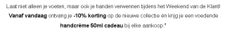 10% korting op alles bij BENT + gratis handcrème voor Dag van de Klant