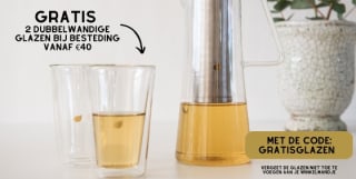 Gratis 2 dubbelwandige glazen bij bestelling vanaf €40 bij Tastea