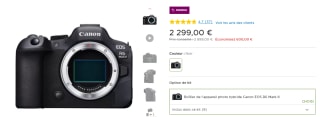 Boîtier hybride Canon EOS R6 Mark II à 2.299€