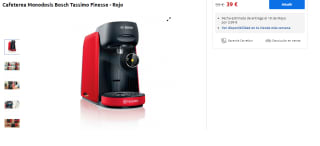 Cafetera Monodosis Bosch Tassimo Finesse por 39€