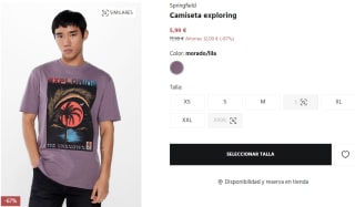 Camiseta exploring para Hombre Springfield por 5.99€