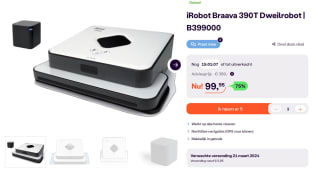iRobot Braava 390T Dweilrobot B399000 voor €99,95 bij iBOOD