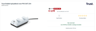 Trust GXT 254 Oplaadset voor €3,99 bij Alternate