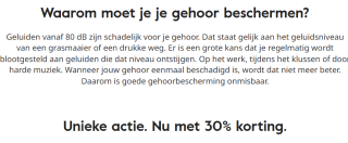 30% korting op gehoorbescherming op maat bij BeterHoren