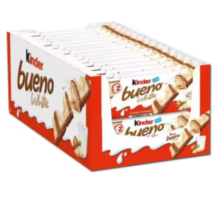 30 packs Kinder bueno White total 60 barritas por 14,93€