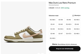 Nike Dunk Low Retro sneakers 'Medium Olive' voor €90 in de Nike store