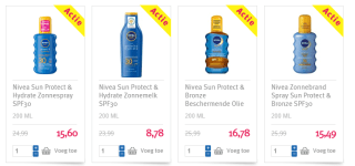 Tot 35% korting op Nivea zonbescherming bij Drogist
