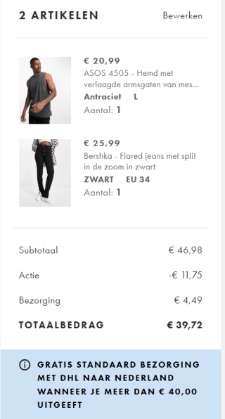 ASOS promotiecode voor 25% korting op jouw bestelling