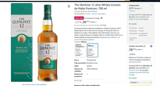 The Glenlivet 12 años Whisky Escocés de Malta Premium, 700 ml por 26,50€