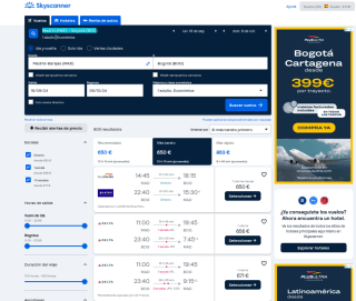 Vuelos ida y vuelta Madrid - Bogotá Colombia desde 650€ con Skyscanner