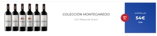 2 botellas de Montegaredo Crianza 2018. + 2 botellas de Montegaredo Crianza 2019. + 2 botellas de Pirámide Crianza 2018. por 44€