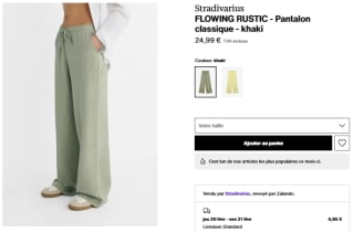 Pantalon classique Stradivarius - Flowing Rustic khaki à 24,99€