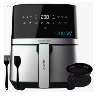 Cecotec Freidora de Aire sin Aceite de 5,5 L Air Fryer Cecofry Full Inox 5500 Pro con Accesorios por 53.71€