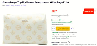 Guess Large Top Zip Dames Beautycase voor €22,50 bij Bol.com