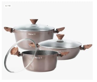 Cacerolas Percutti Colección Legno | 16, 20, 24, 28 cm | Antiadherente Reforzado STONE 2.0 | por 56.95€ (Cuenta Nueva 46.95€)