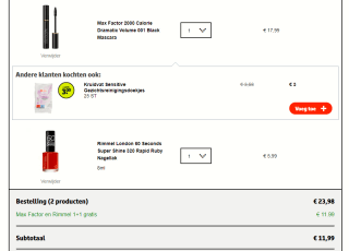 Alle Max Factor en Rimmel 1+1 gratis bij Kruidvat