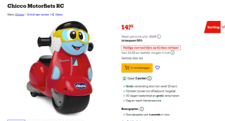 Chicco Vespa Primavera Motor met Afstandsbediening Stuur, Toeter en Motorgeluiden voor €14,95 bij Bol