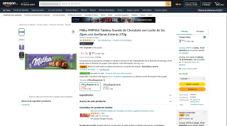 Tableta de chocolate Milka MMMAX 270g por 2,96€