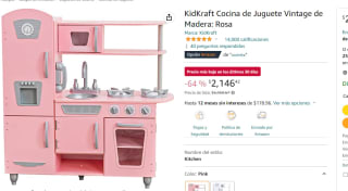 Cocina de juguete Vintage de Madera rosa por $2146