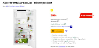 AEG TSF5O121DF EcoLine - Inbouwkoelkast voor €599 bij Bol.