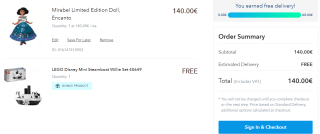 Kortingscode voor een Gratis Lego Disney Steamboat bij je bestelling in de Disney Store